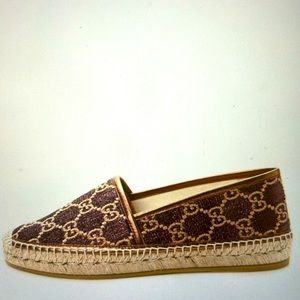 Gucci Heritage GG Lamé monogram espadrille. Size 40
